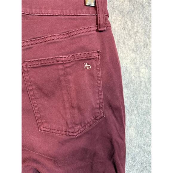 Rag & Bone Womens Maroon High Rise Ankle Skinny Jeans Stretch Size 30 - Picture 4 of 11